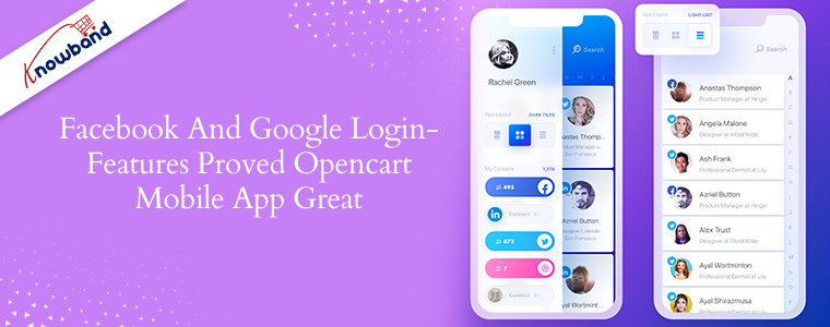 Facebook and Google login- features proved Opencart mobile app great