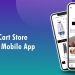 OpenCart Mobile App interface on Android and iOS devices
