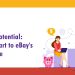 Graphic showing OpenCart connecting to eBay to boost online sales and global reach.